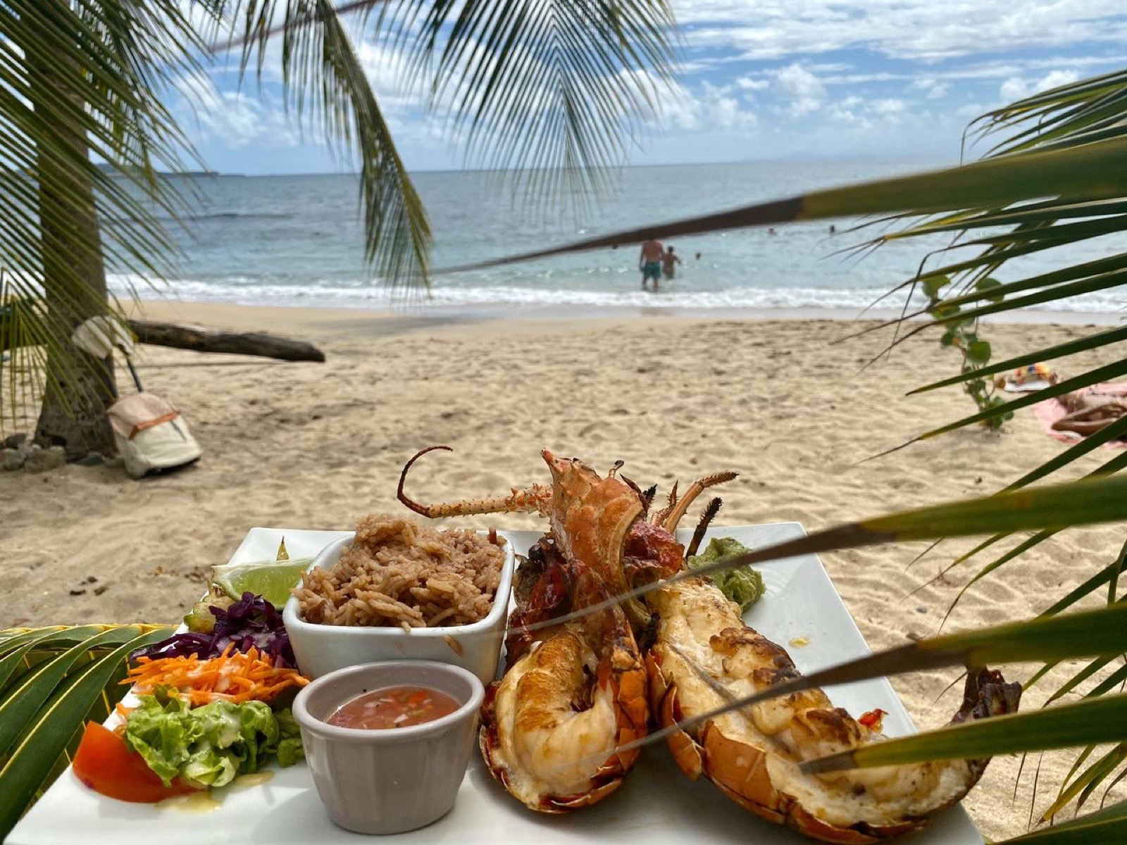 Grilled fish on the terrace