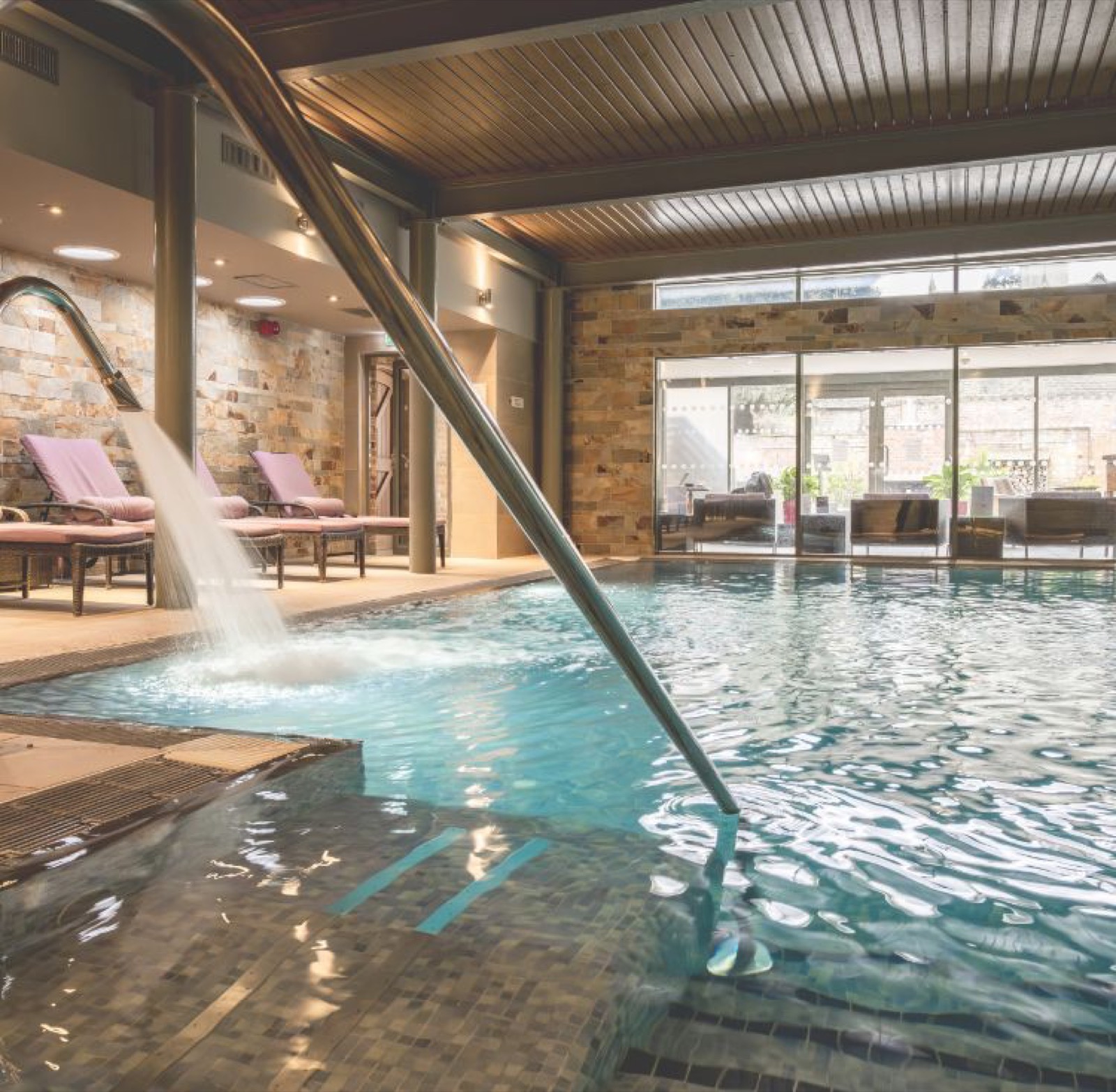 The spa and indoor pool