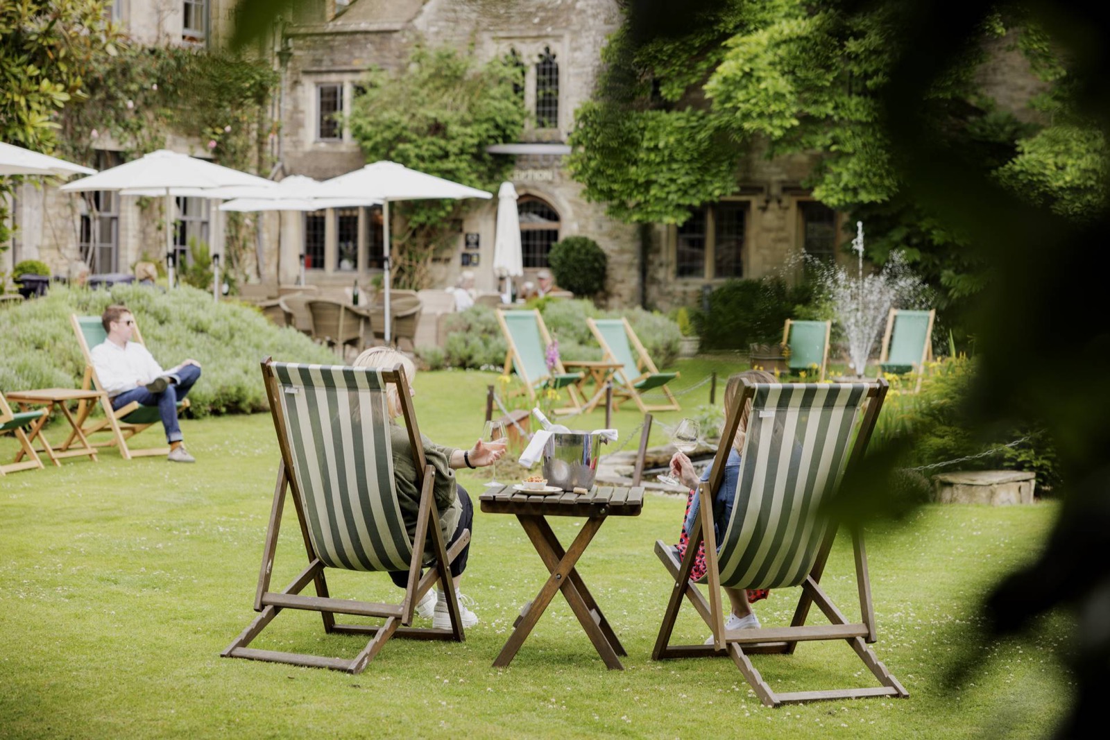 Deckchairs on the manor lawn
